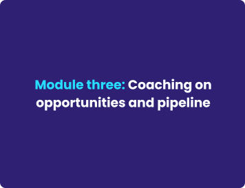 Coaching on opportunities and pipeline