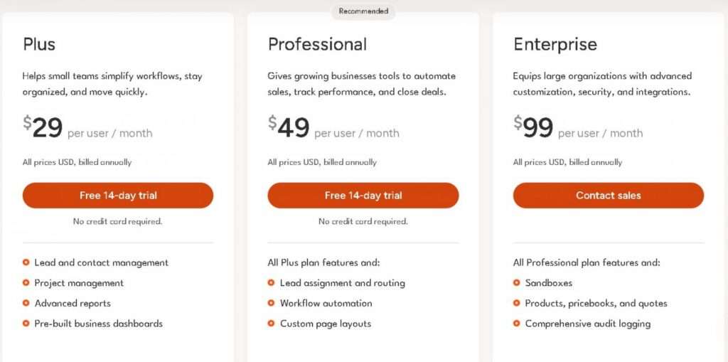 Insightly pricing