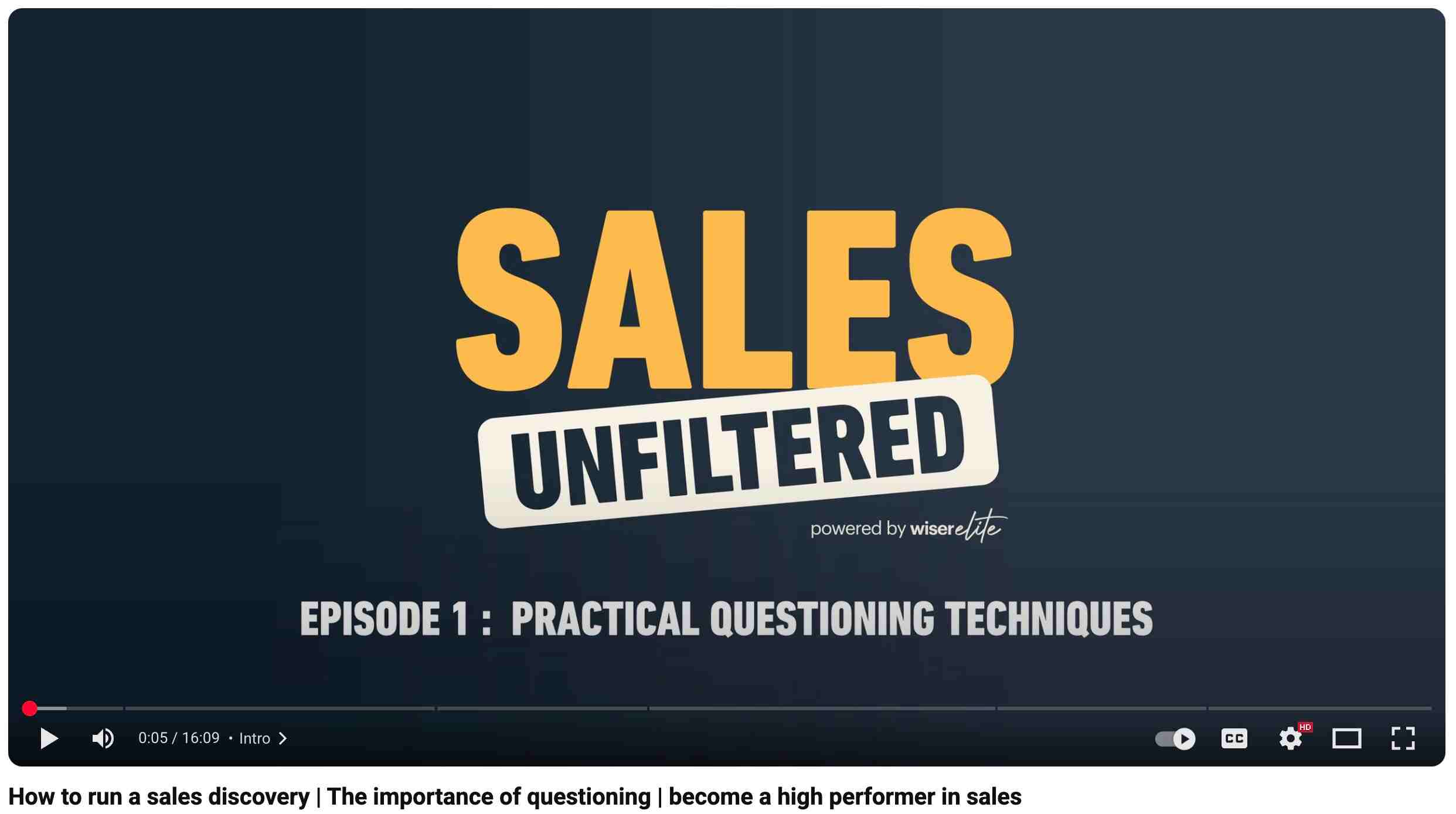 Sales discovery questioning
