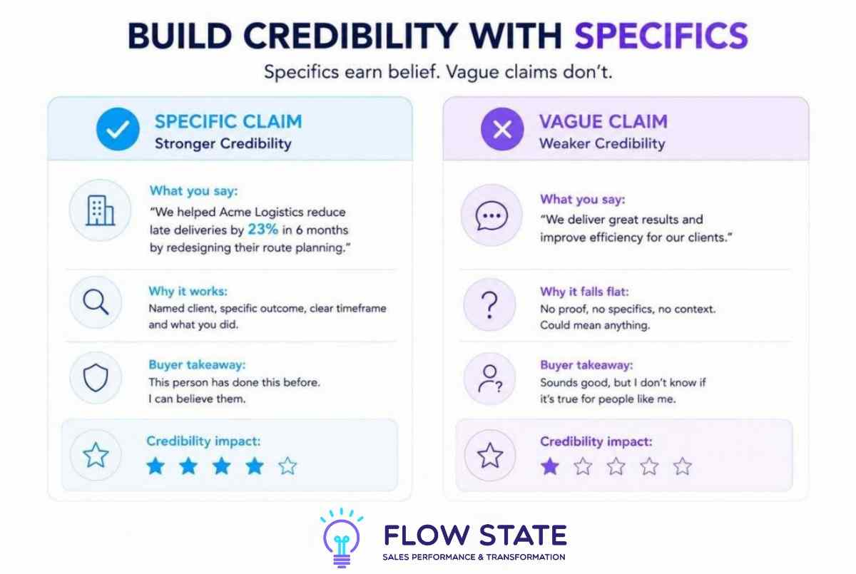 build credibility with specific